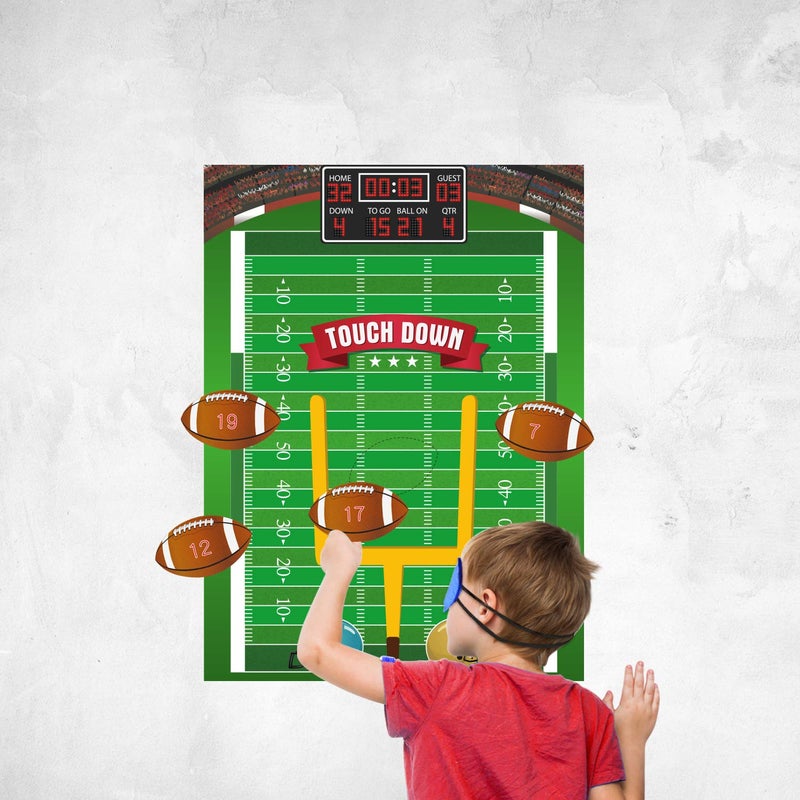 FEPITO Pin The Football Game for Kids, Birthday Party Game with 24 Pcs Football Stickers for Party Decorations - Image 4
